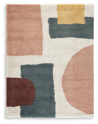 Ashley Flynnwick Cream Pink Gray 5' x 7' Rug