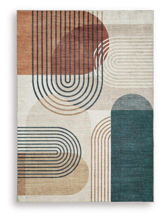 Ashley Farrendale Multi Washable 5' x 7' Area Rug