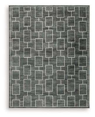 Ashley Elderland Black Gray Washable 7'6" x 9'6" Area Rug