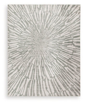 Ashley Verland Gray White Washable 7'6" x 9'6" Area Rug