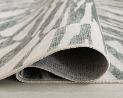 Ashley Verland Gray White Washable 5' x 7' Area Rug