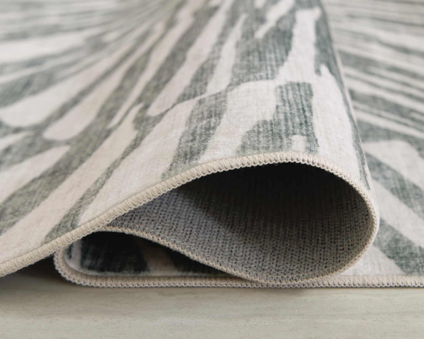 Ashley Verland Gray White Washable 5' x 7' Area Rug