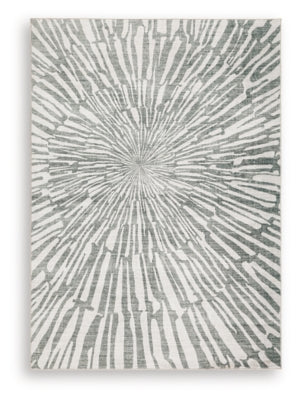 Ashley Verland Gray White Washable 5' x 7' Area Rug