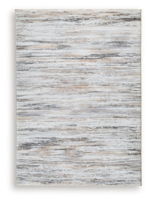 Ashley Nace Gray Brown White 5' x 7' Memory Foam Area Rug