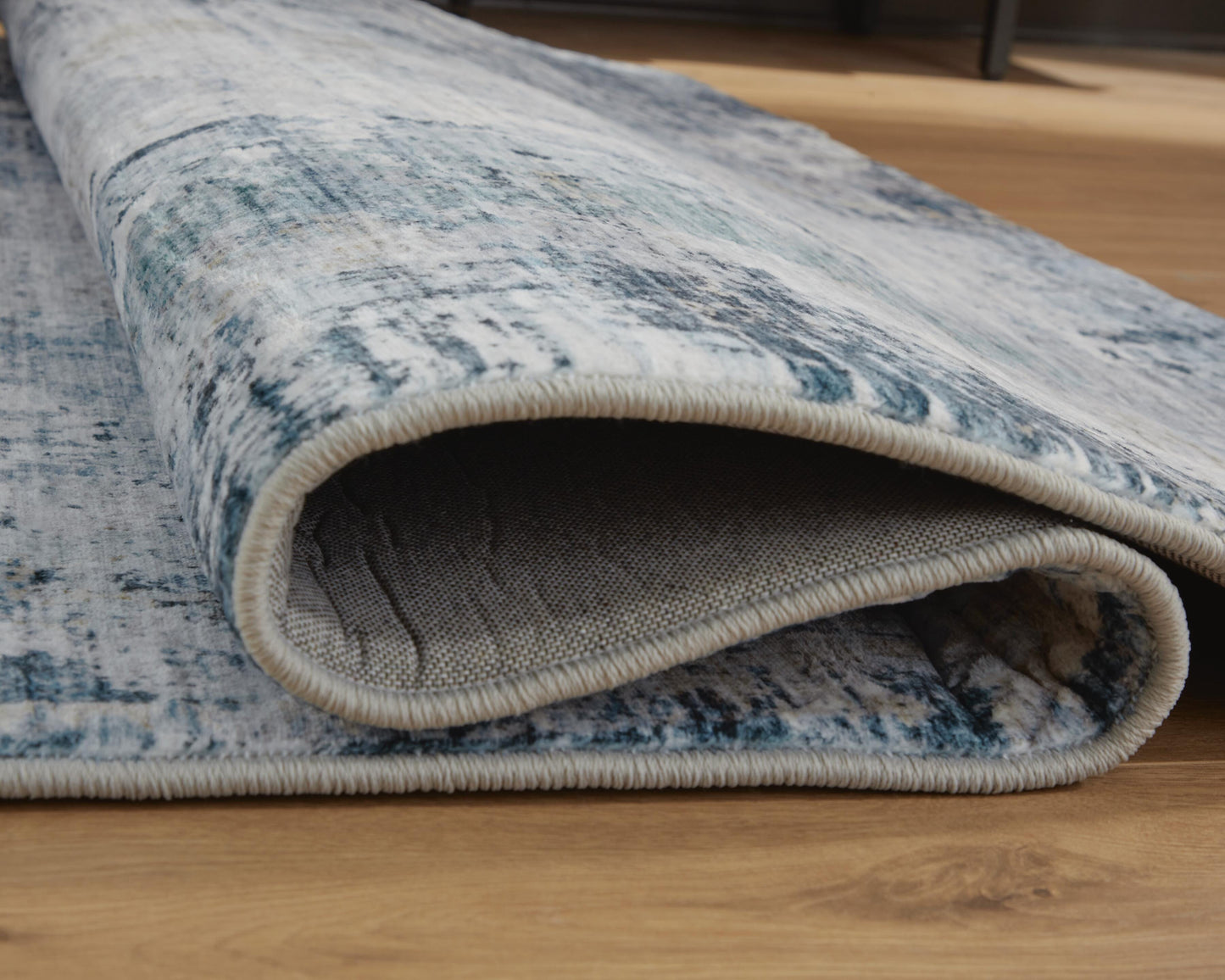 Ashley Arlenmont Blue White Brown 5' x 7' Memory Foam Area Rug