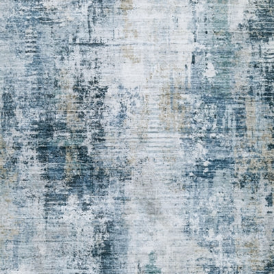 Ashley Arlenmont Blue White Brown 5' x 7' Memory Foam Area Rug