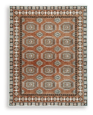 Ashley Qaabiz Sienna Ivory Black 7'8" x 10' Area Rug