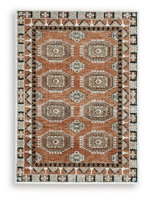 Ashley Qaabiz Sienna Ivory Black 5' x 7' Area Rug