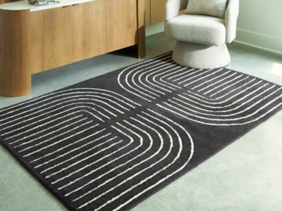 Ashley Eldonmore Black Ivory 5' x 7' Area Rug