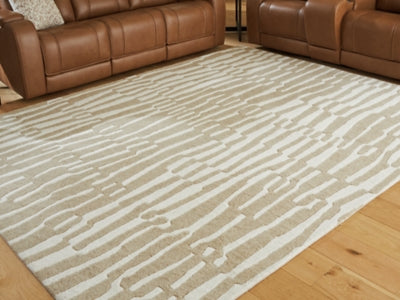 Ashley Corrbell Beige White 7'8" x 10' Area Rug