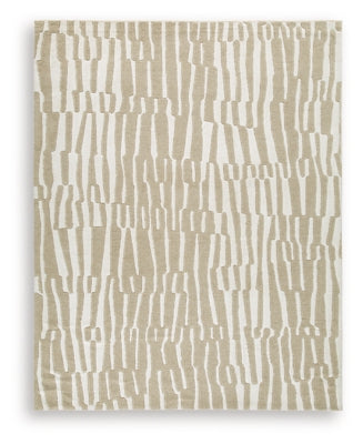 Ashley Corrbell Beige White 7'8" x 10' Area Rug