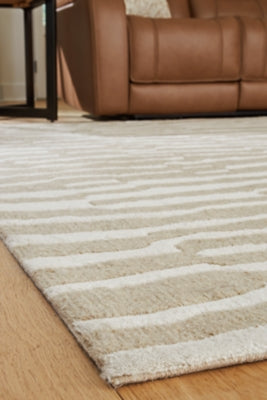 Ashley Corrbell Beige White 5' x 7' Area Rug