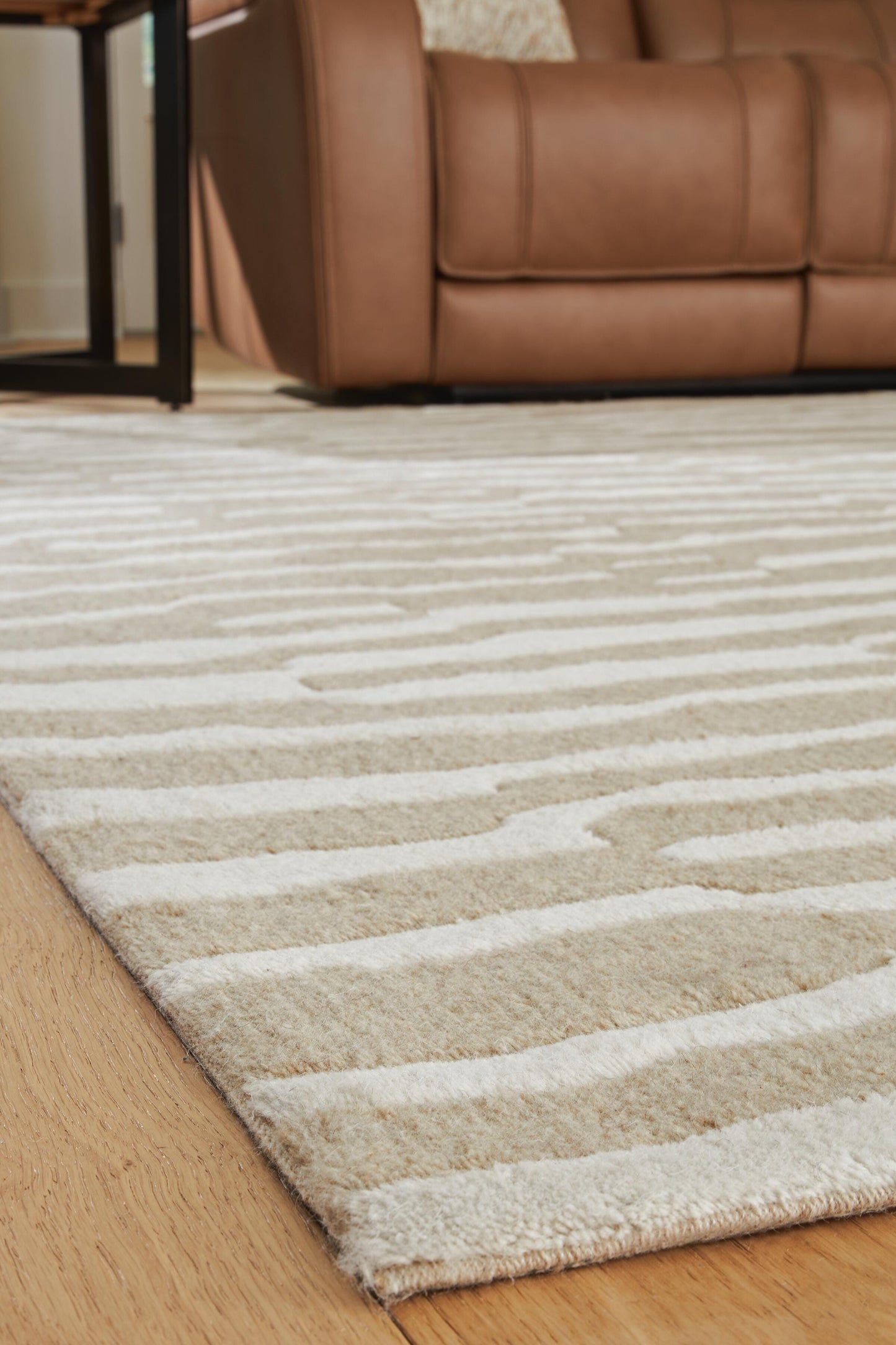 Ashley Corrbell Beige White 5' x 7' Area Rug