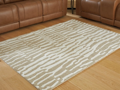 Ashley Corrbell Beige White 5' x 7' Area Rug