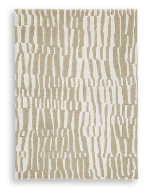 Ashley Corrbell Beige White 5' x 7' Area Rug
