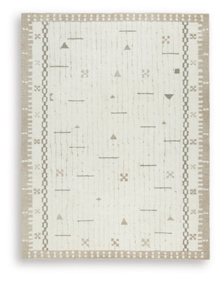 Ashley Dot Cream Brown Taupe 7'8" x 10' Area Rug