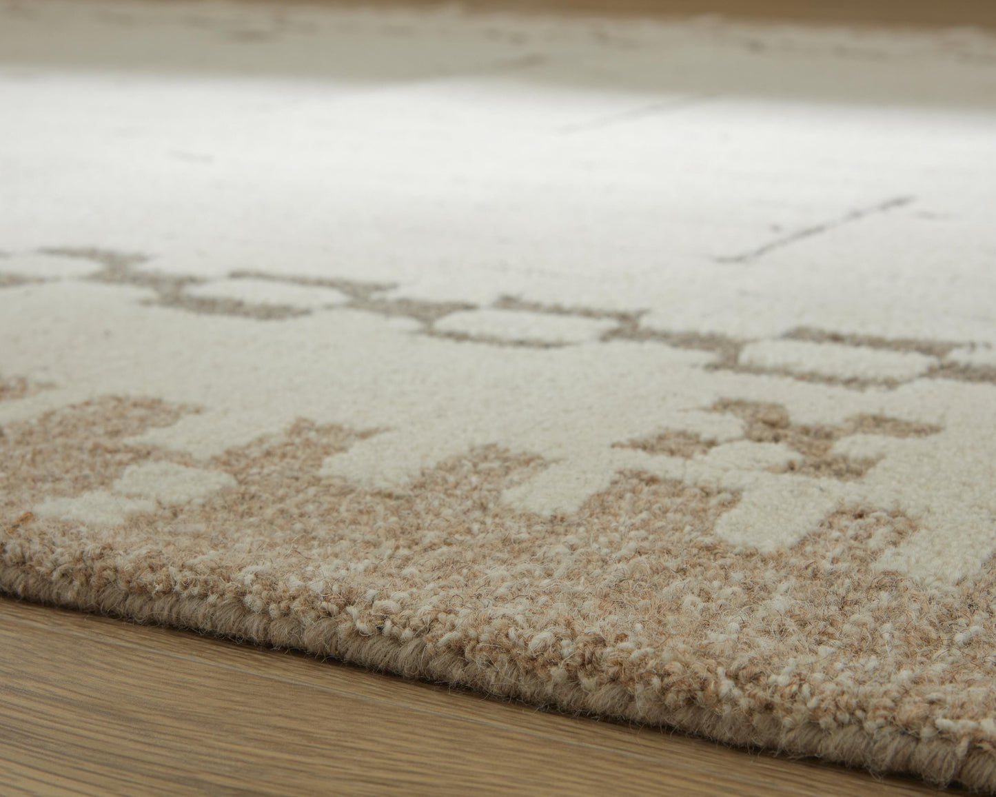 Ashley Dot Cream Brown Taupe 5' x 7' Area Rug