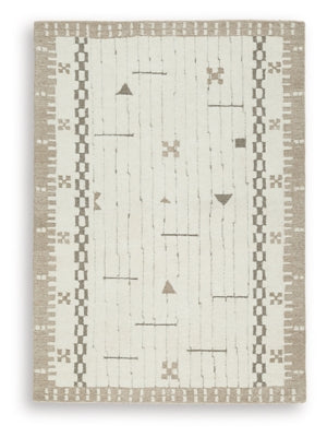 Ashley Dot Cream Brown Taupe 5' x 7' Area Rug