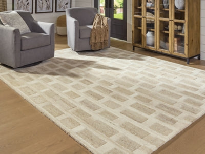Ashley Lisgrove Tan Brown White 7'8" x 10' Area Rug