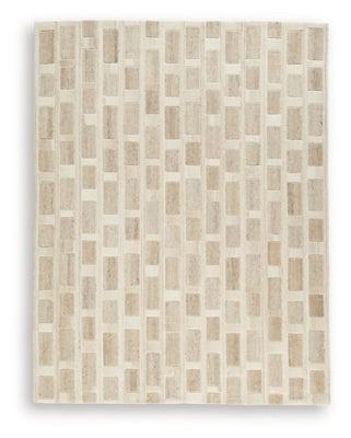 Ashley Lisgrove Tan Brown White 7'8" x 10' Area Rug