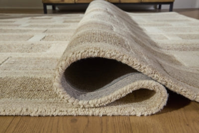 Ashley Lisgrove Tan Brown White 7'8" x 10' Area Rug