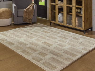 Ashley Lisgrove Tan Brown White 5' x 7' Area Rug