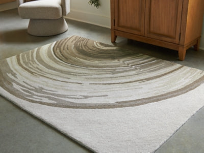 Ashley Rizwana Ivory Brown Gray 5' x 7' Area Rug