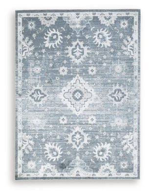 Ashley Avanworths Blue Gray Ivory Washable 7'10" x 10' Area Rug