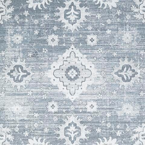 Ashley Avanworths Blue Gray Ivory Washable 5'3" x 7' Area Rug