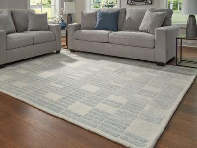 Ashley Dylanton Ivory Blue 7'8" x 10' Area Rug