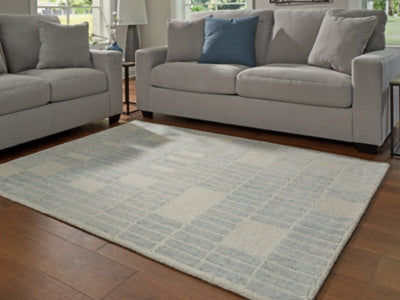 Ashley Dylanton Ivory Blue 5' x 7' Area Rug