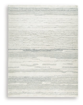 Ashley Genemost Ivory Blue 7'8" x 10' Area Rug