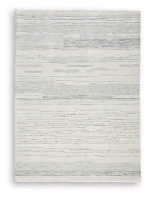 Ashley Genemost Ivory Blue 5' x 7' Area Rug