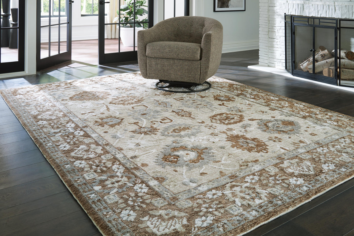 Ashley Ainswick Brown Beige Gray Memory Foam Large Rug
