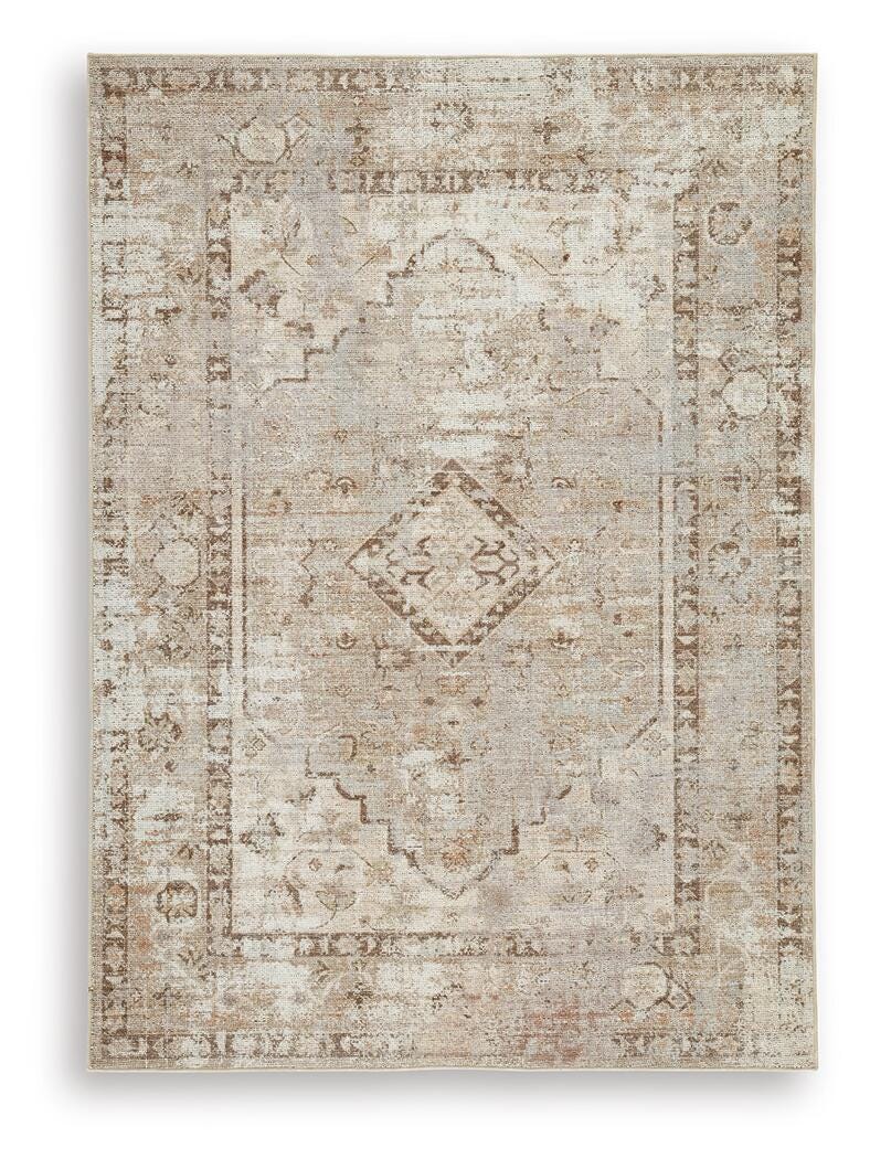 Ashley Livdon Brown Beige Gray Washable Medium Rug