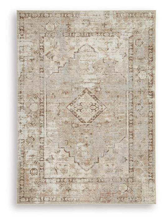 Ashley Livdon Brown Beige Gray Washable Medium Rug