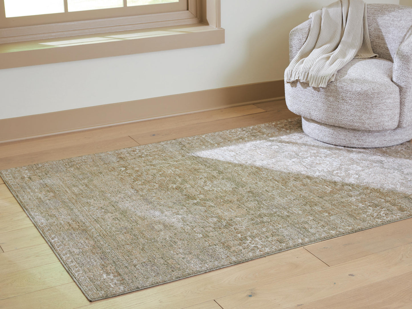 Ashley Neroham Gray Brown Cream Medium Rug