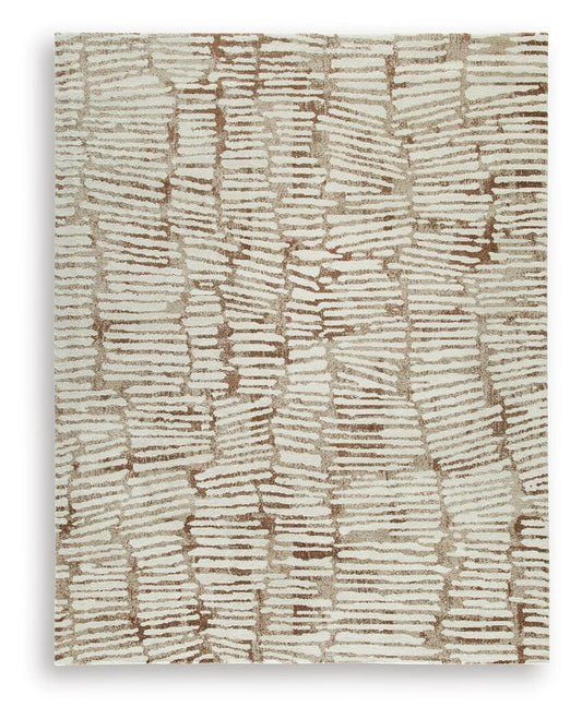 Ashley Uduak Cream Tan Rust Large Rug