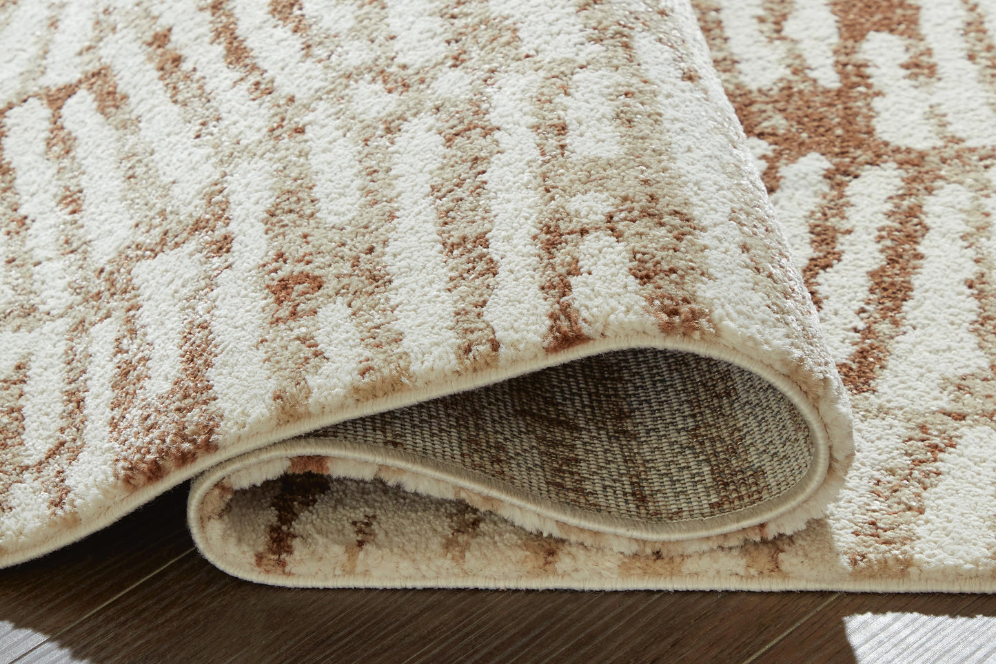 Ashley Uduak Cream Tan Rust Large Rug