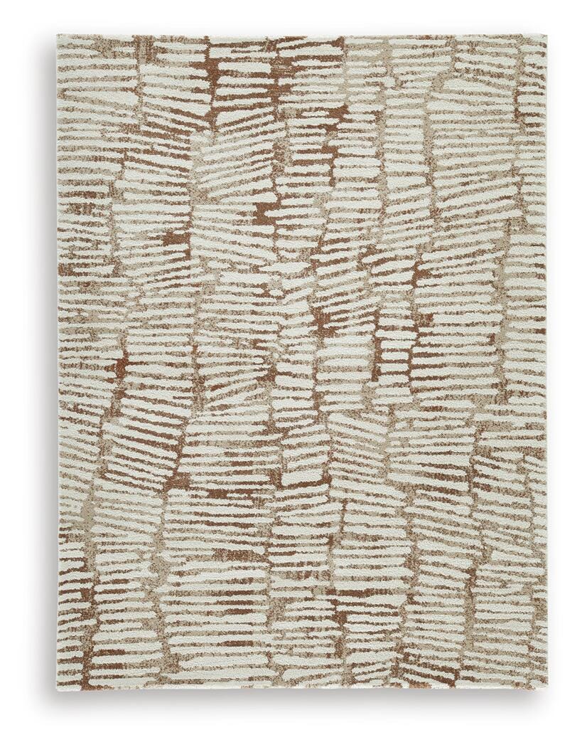 Ashley Uduak Cream Tan Rust Medium Rug