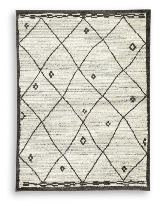 Ashley Fenriston Cream Black Large Rug
