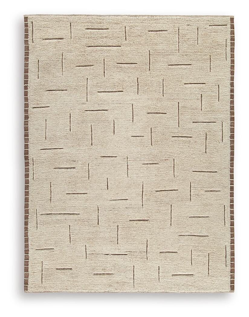 Ashley Clayman Beige Brown Large Rug