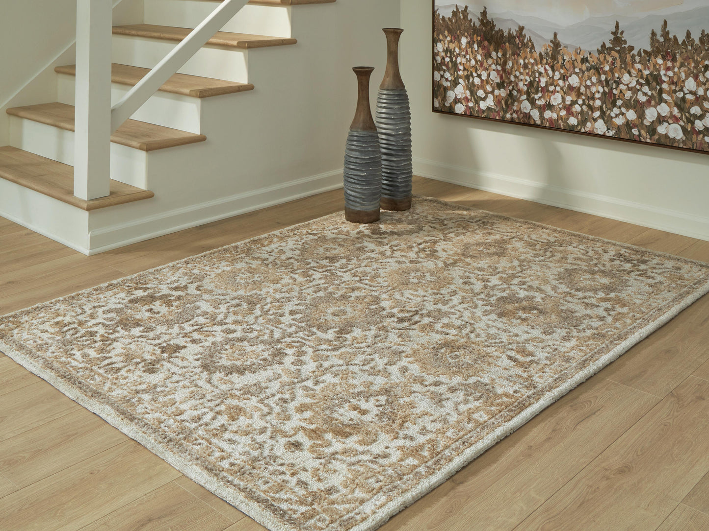 Ashley Sableridge Ivory Taupe Camel Medium Rug