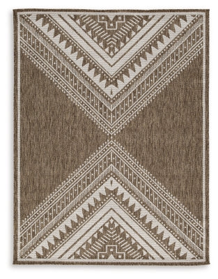 Ashley Dunsler Brown Cream 5' x 7' Rug