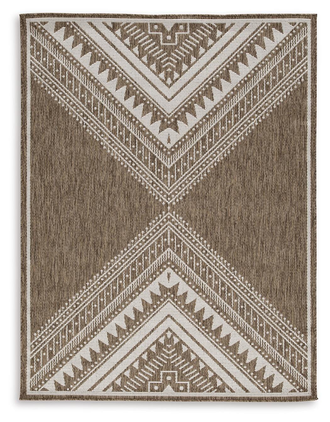 Ashley Dunsler Brown Cream 5' x 7' Rug