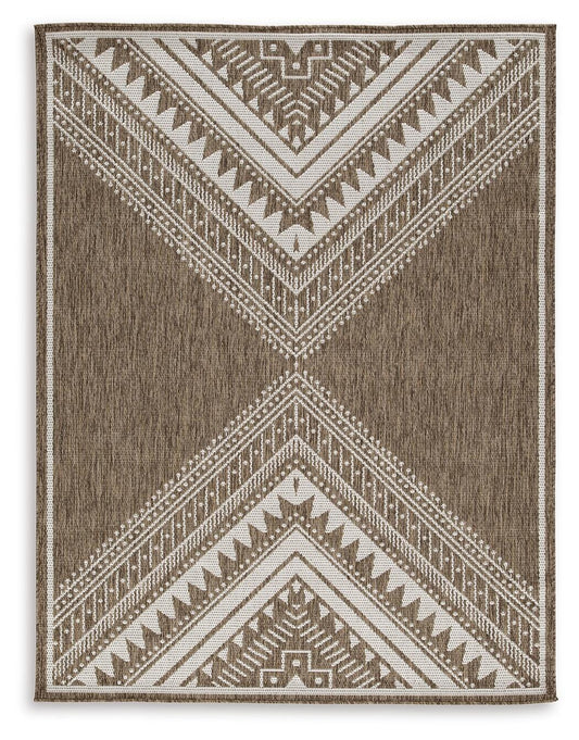 Ashley Dunsler Brown Cream 5' x 7' Rug