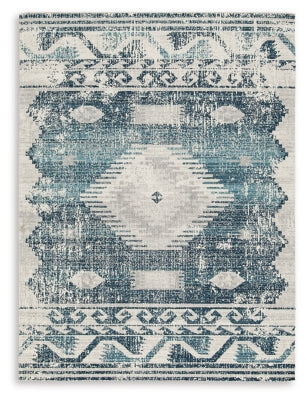 Ashley Daddridge Blue Gray Ivory 5' x 7' Rug