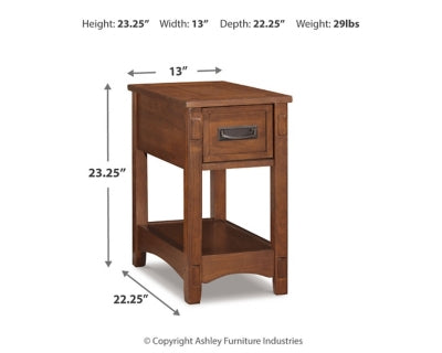 Ashley Breegin Brown Chairside End Table with Drawer