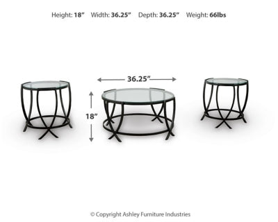 Ashley Tarrin Black Table (Set of 3)