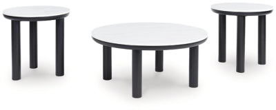 Ashley Xandrum Black White Table (Set of 3)